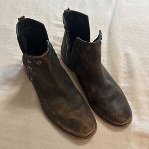 Musse & Cloud Womens Roaster Leather Booties Size 10.5 Distressed Western